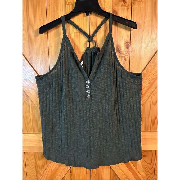 Maurices Dark Green Tank Top Ribbed Size XXL nwt (0828) - Picture 1 of 5